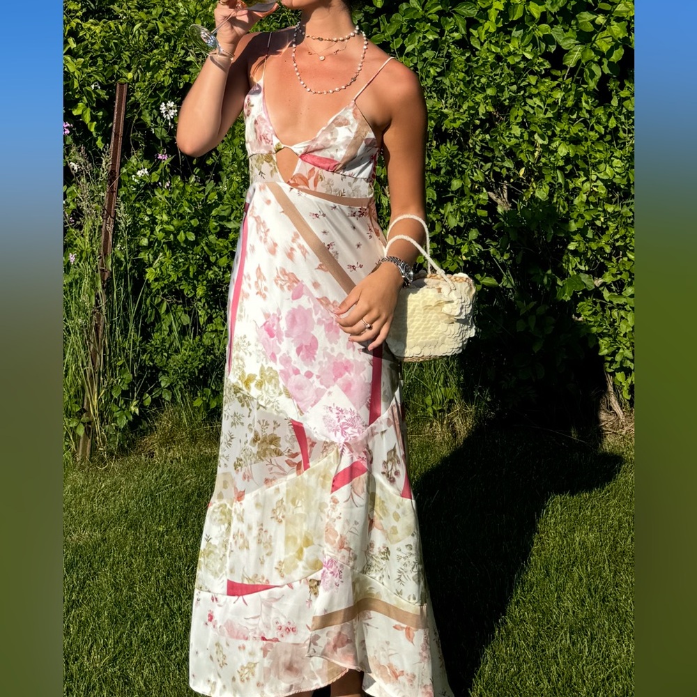 Zara Floral Spaghetti Strap Dress